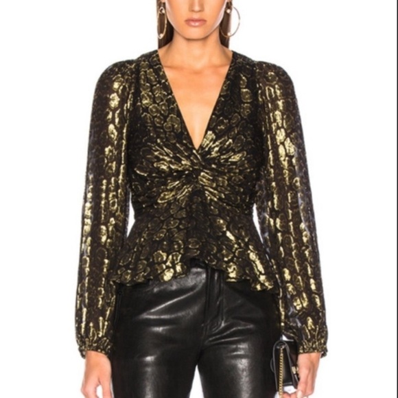 A.L.C. Logan metallic twist top - Picture 2 of 10